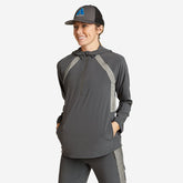 Eddie Bauer Women's Resolution Tech Hybrid 1/2-Zip Hoodie - Grey