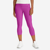 Eddie Bauer Women's Trail Tight Capri - High Rise UPF Clothing - Deep Magenta