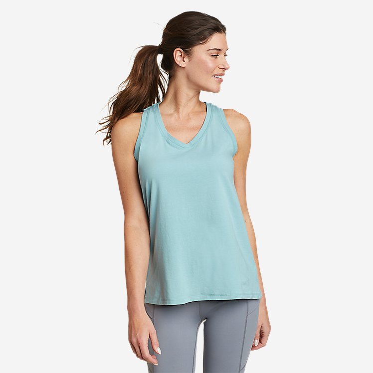 Eddie Bauer Women's Tempo Light V-Neck Tank - Sea Blue