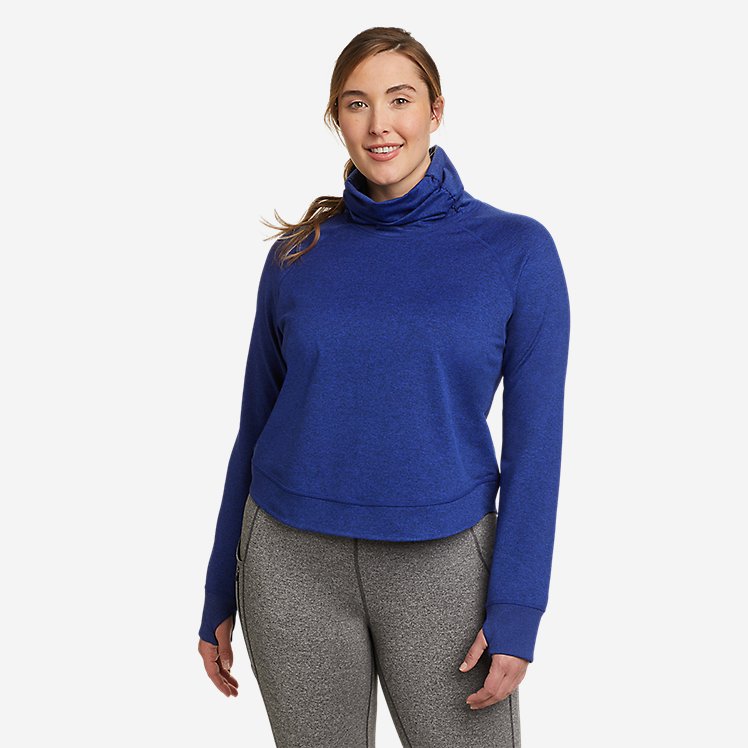 Eddie Bauer Women's Train Ascent Scrunch Neck Sweatshirt - Bluebell