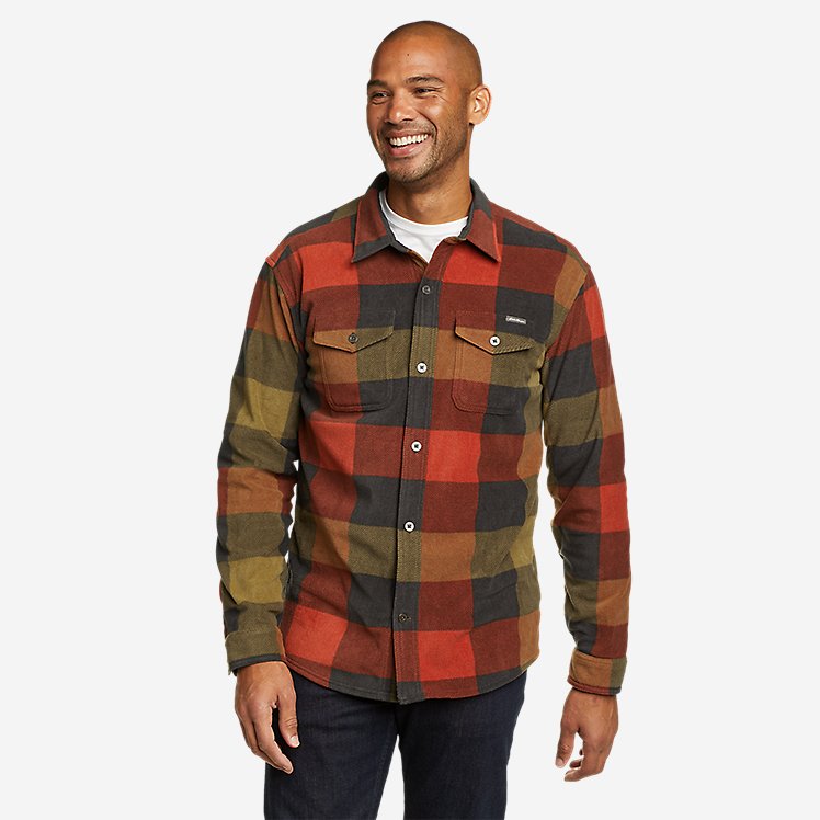 Eddie Bauer Men's Chutes Microfleece Shirt - Clay