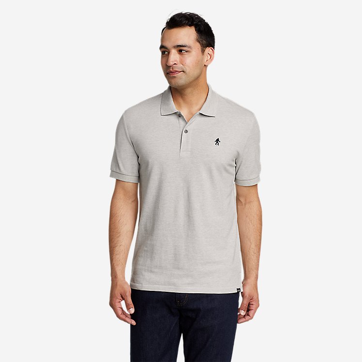 Eddie Bauer Men's Short-Sleeve Field Pro Polo - Light Gray