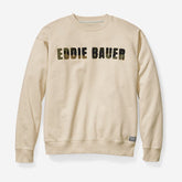 Eddie Bauer Men's EB Fleece Logo Long-Sleeve Crew Sweatshirt - Ecru