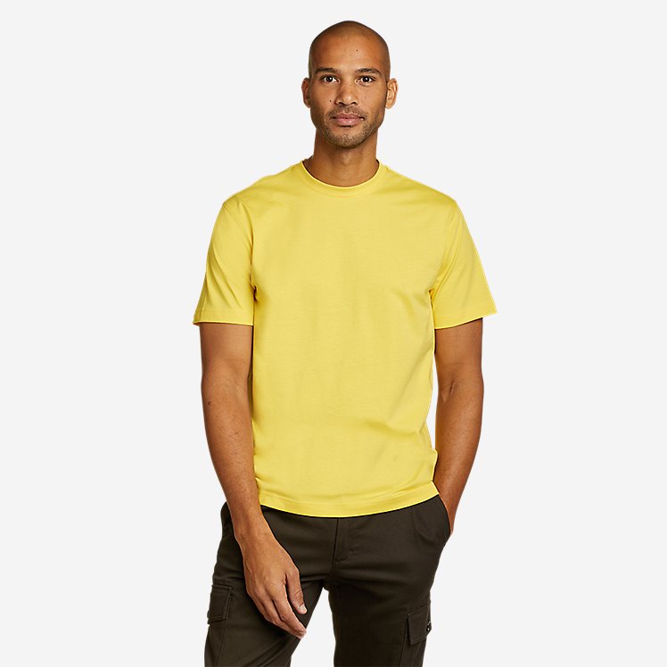 Eddie Bauer Men's Classic Wash 100% Cotton Short-Sleeve Classic T-Shirt - Bright Yellow