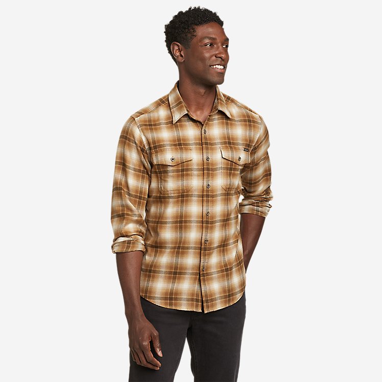 Eddie Bauer Men's Adventurer 4S Long-Sleeve Flannel - Saddle