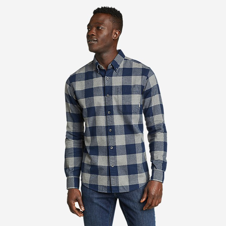 Eddie Bauer Men's Eddie's Favorite Flannel Shirt - Slim - Navy