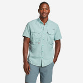 Eddie Bauer Men's King Salmon Short-Sleeve Shirt - Sea Blue