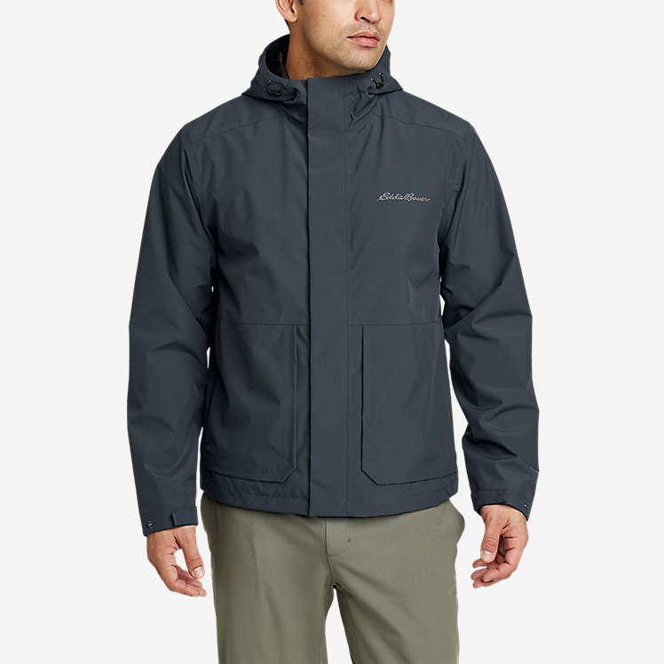 Eddie Bauer Men's Rainfoil Storm Waterproof Rain Jacket - Grey