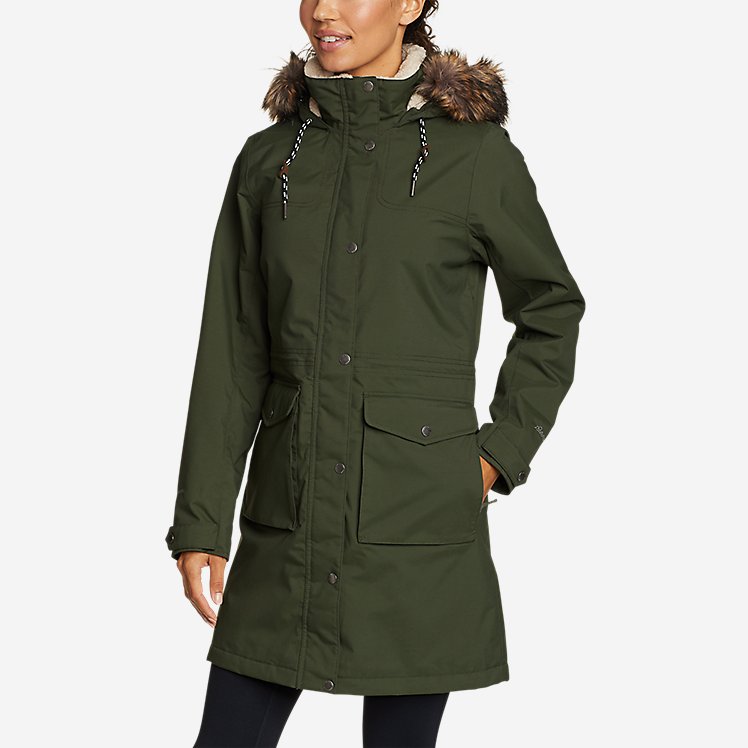 Eddie Bauer Women's Riley Insulated Parka Jacket - Dark Green