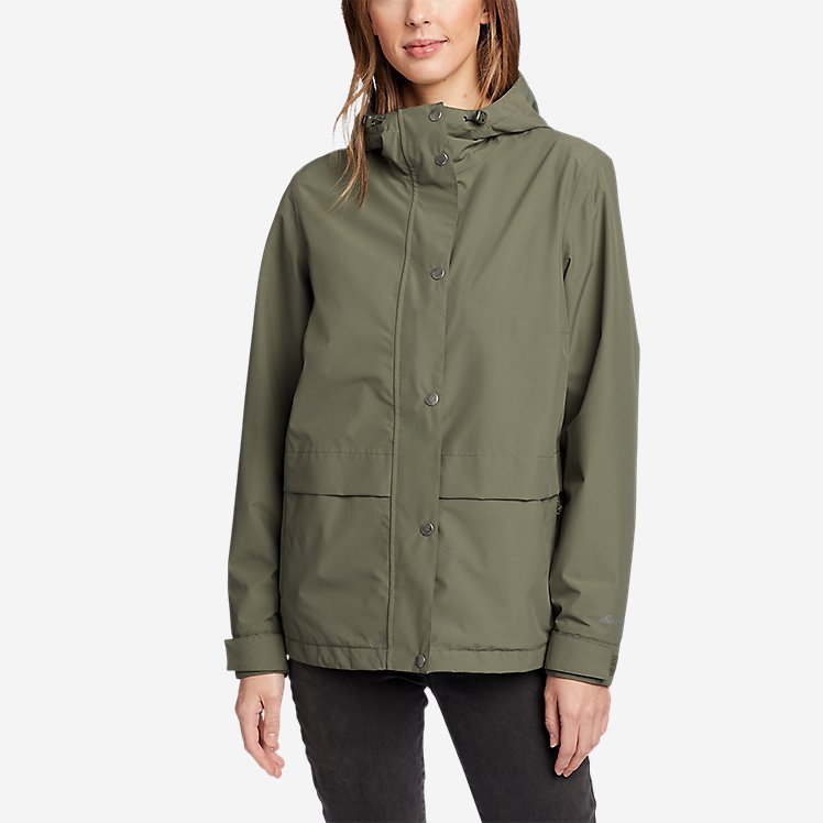 Eddie Bauer Women's Rainfoil Storm Waterproof Rain Jacket - Green