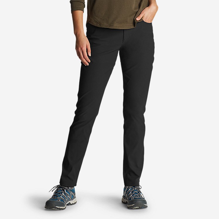 Eddie Bauer Women's Rainier Slim Straight Hiking Pants - Black