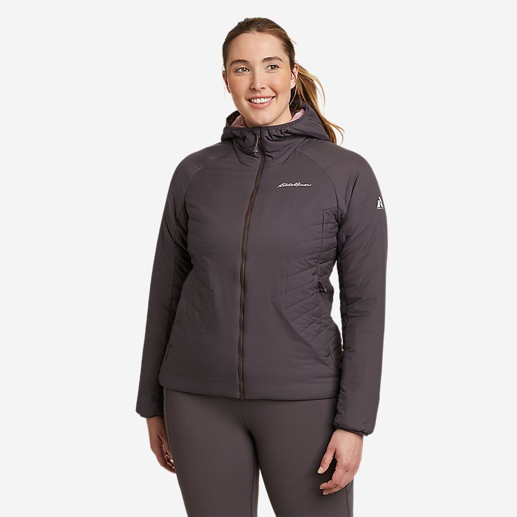 Eddie Bauer Women's EverTherm Downdraft Hooded Jacket - Aubergine