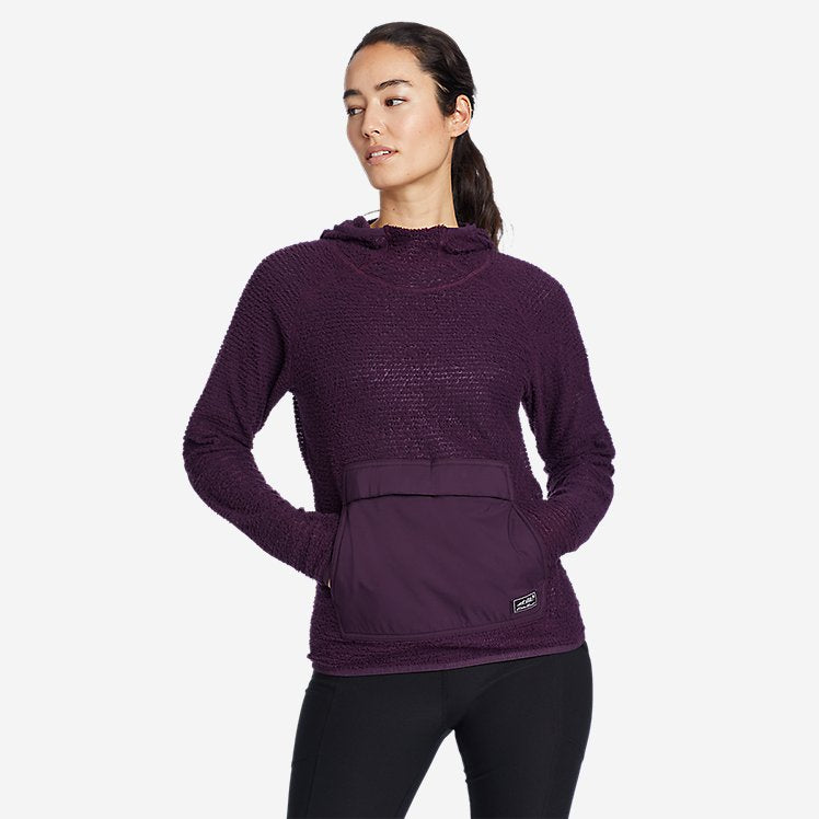 Eddie Bauer Plus Size Women's Super Sevens Fleece Pullover Hoodie - Dark Purple