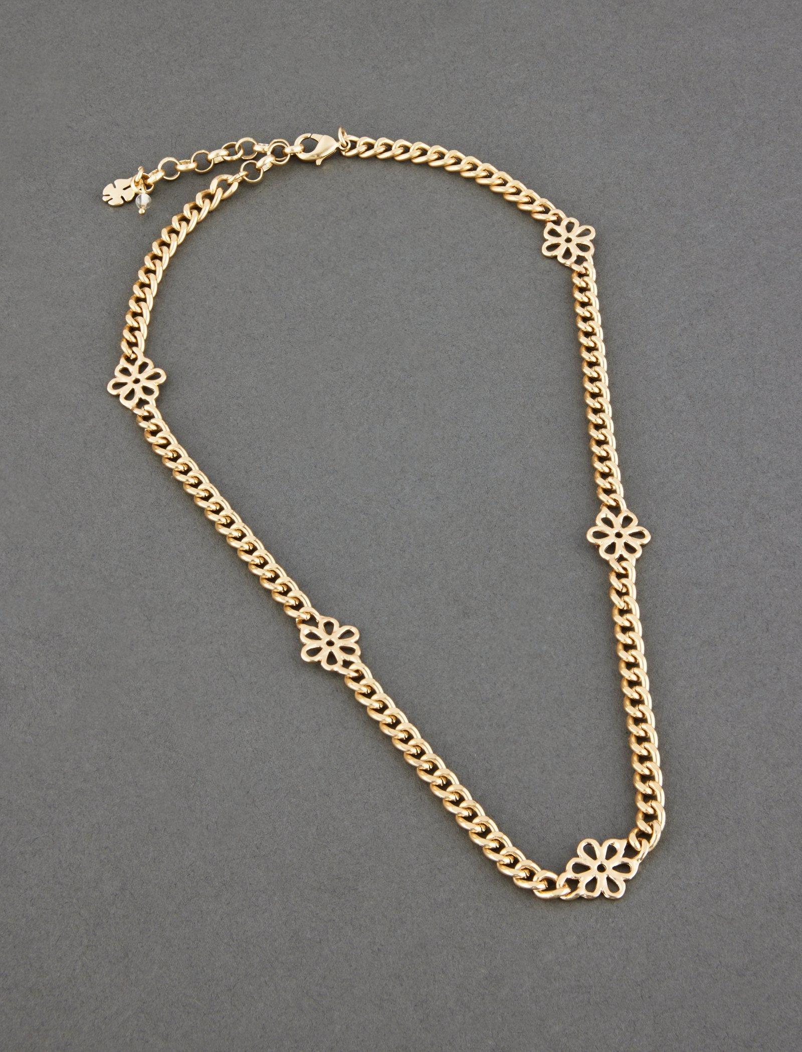 Lucky Brand Daisy Detail Chain Collar Necklace Gold