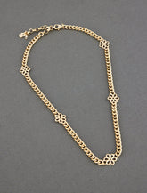 Lucky Brand Daisy Detail Chain Collar Necklace Gold