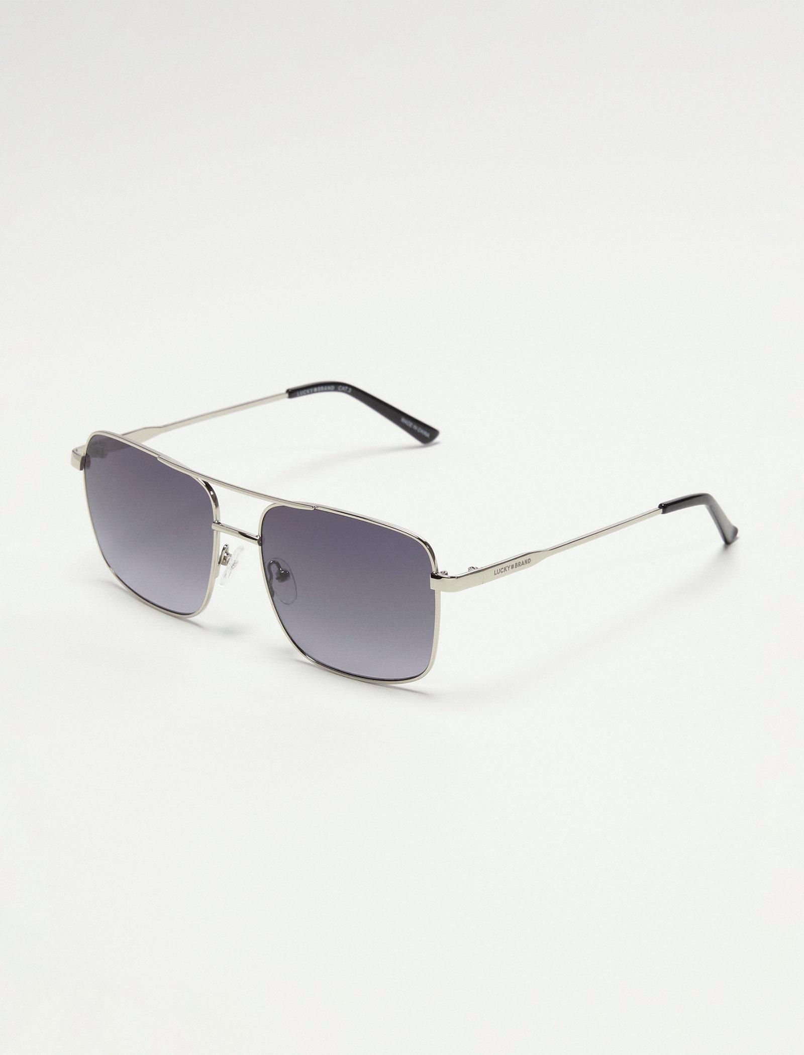 Lucky Brand Dana Metal Square Sunglasses Black