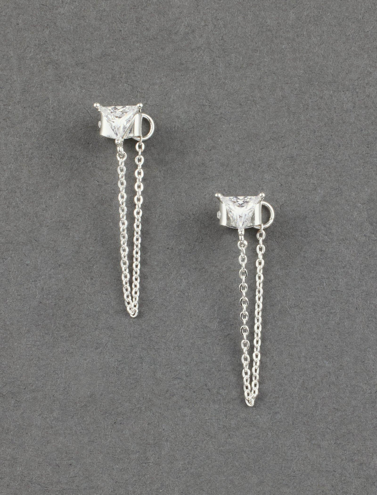 Lucky Brand Delicate Crystal Threader Earring Silver