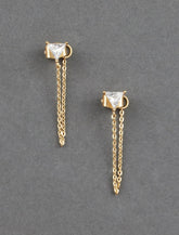Lucky Brand Delicate Crystal Threader Earring Gold