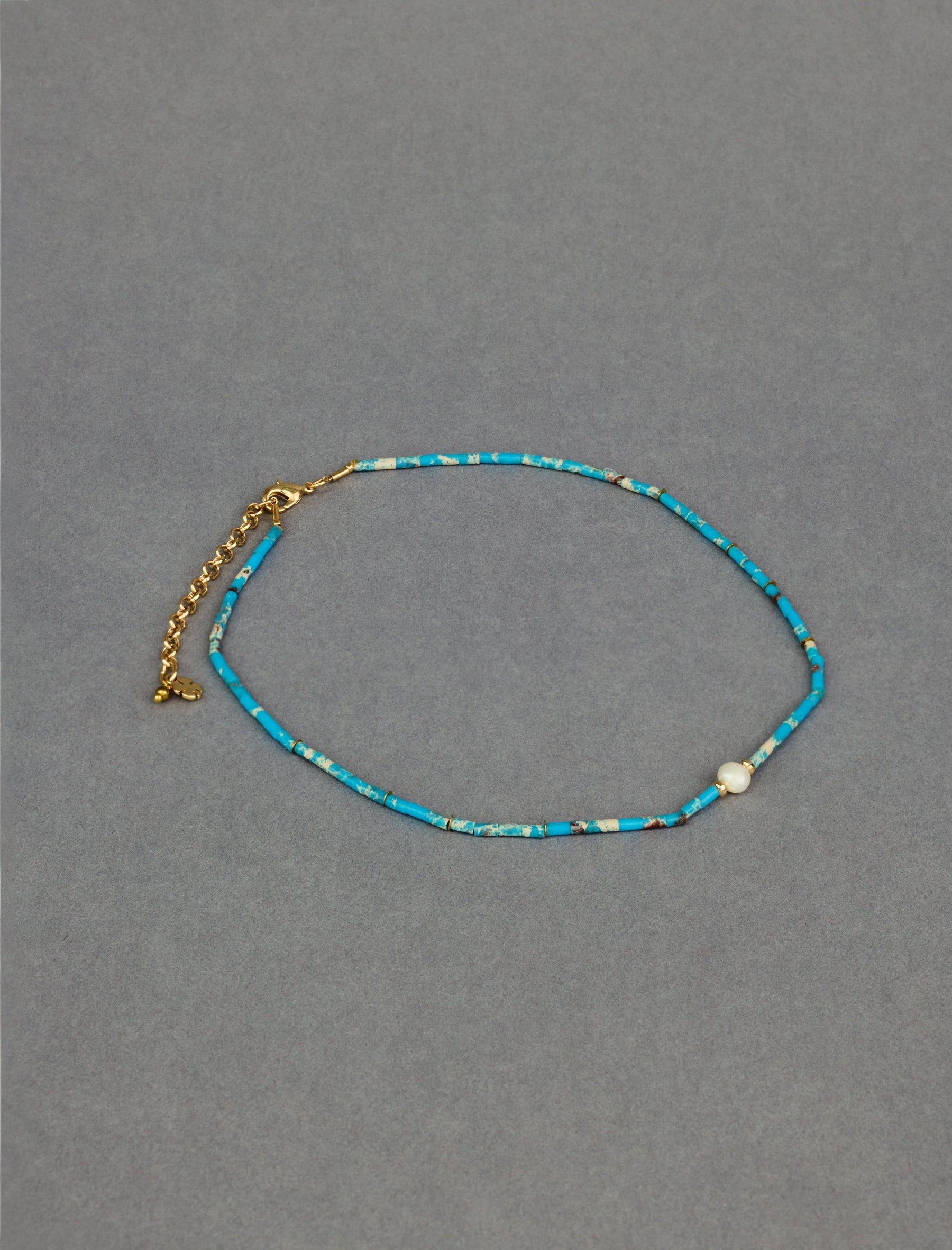 Lucky Brand Delicate Turquoise Collar Necklace Gold