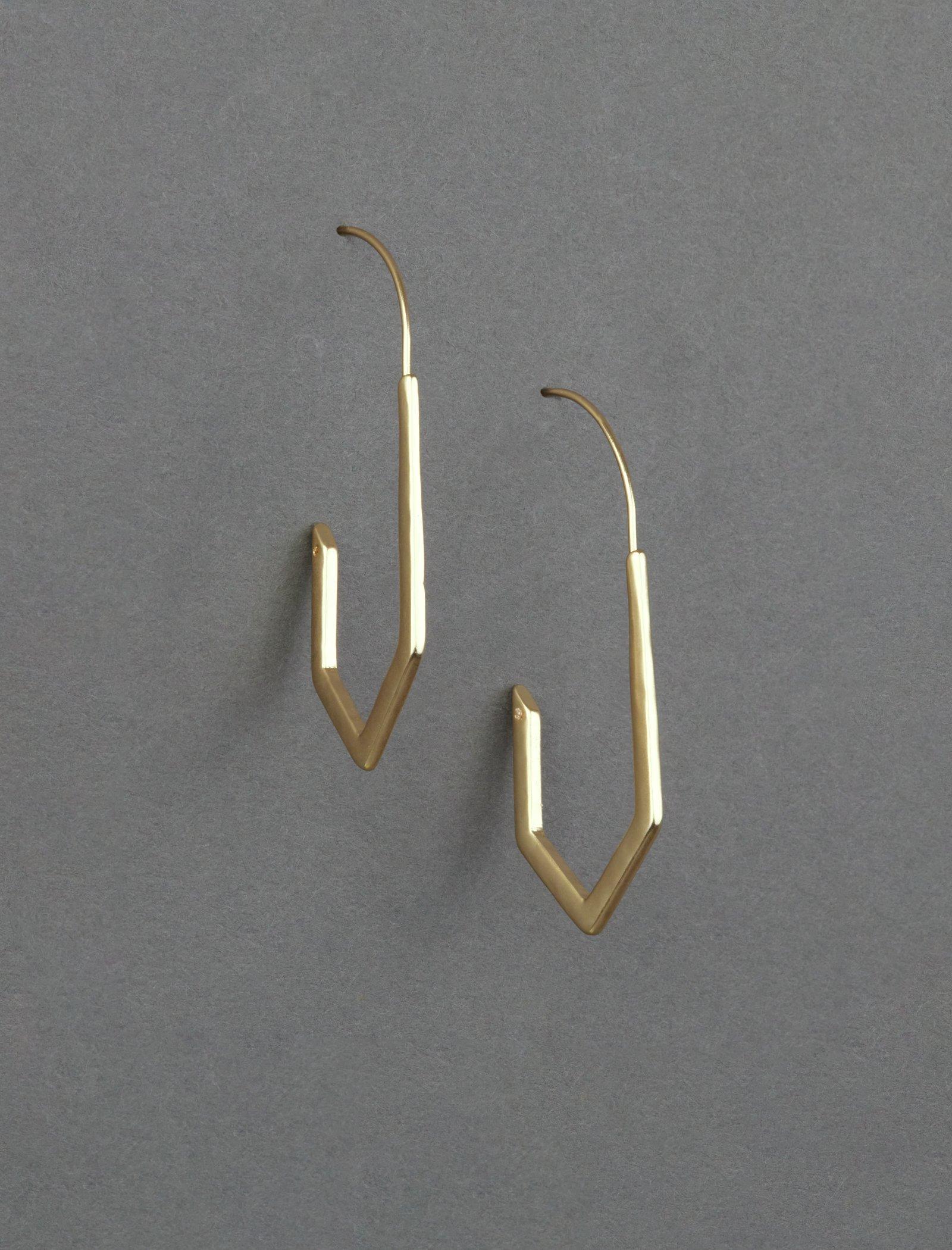 Lucky Brand Diamond Threader Hoop Earring Gold