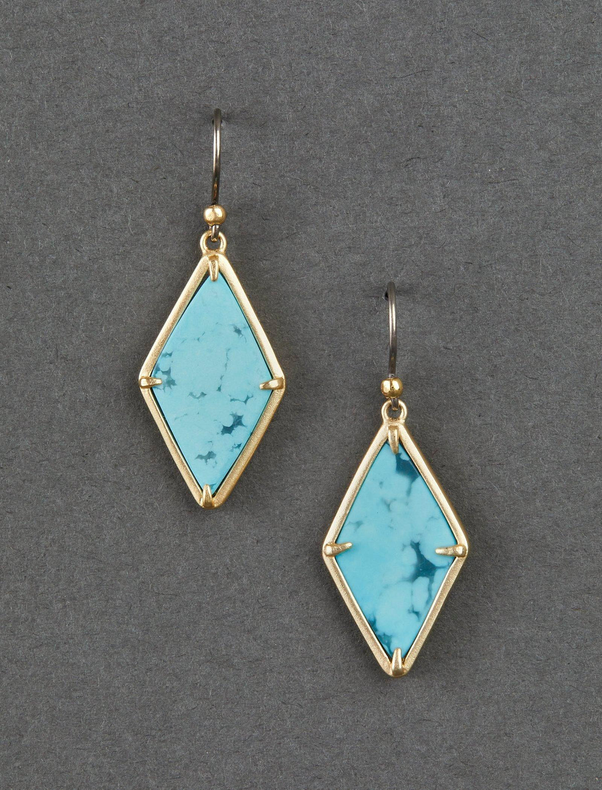 Lucky Brand Diamond Turquoise Drop Earring Gold