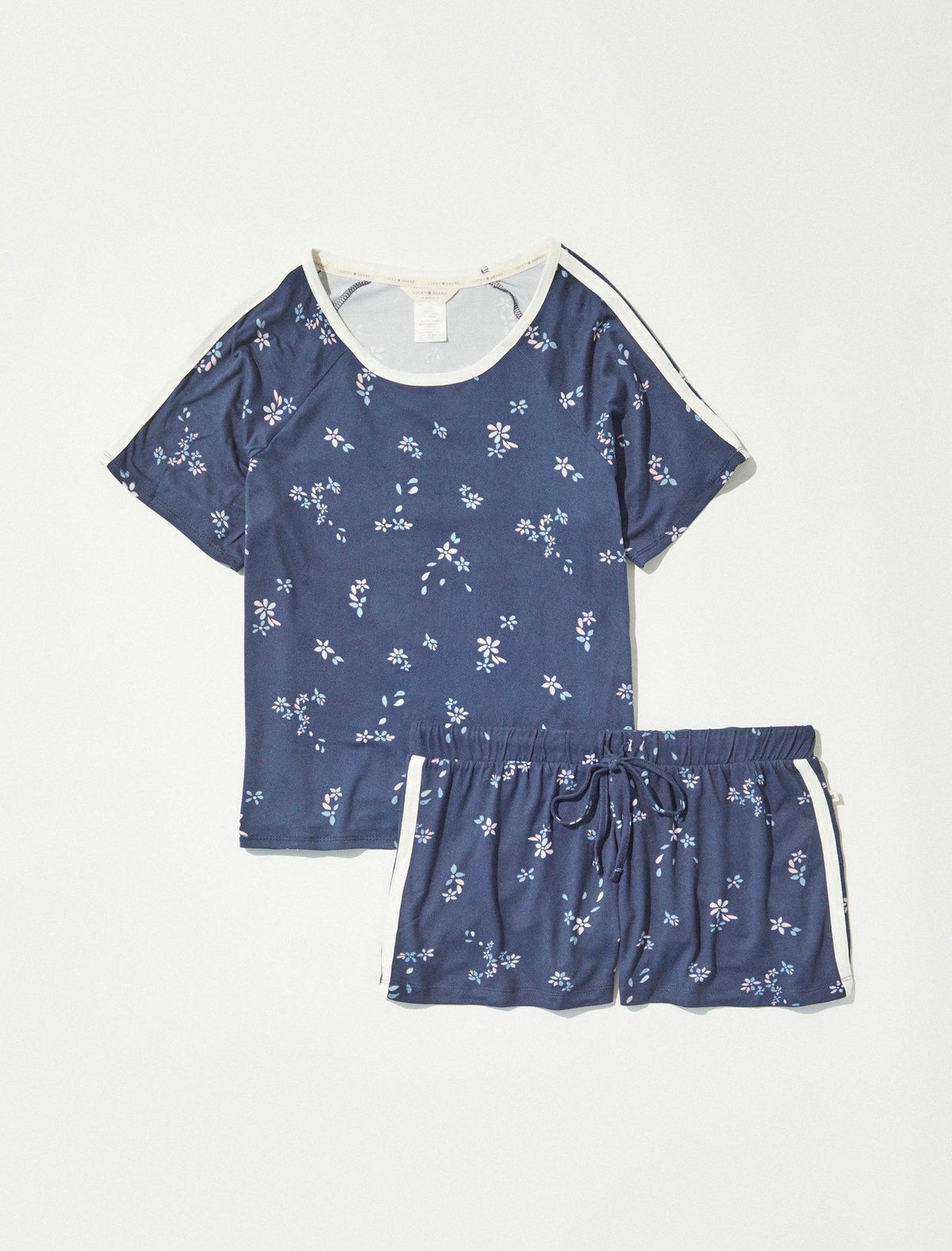 Lucky Brand Ditsy Floral Short Sleep Set - Women's Shorts Denim Jean Short Dark Blue