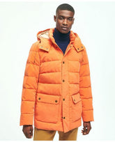 Brooks Brothers Men's Down Hood Parka Jacket Bright Orange