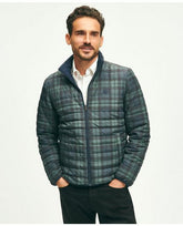 Brooks Brothers Men's Reversible Black Watch Tartan Puffer Jacket Green