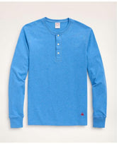 Brooks Brothers Men's Cotton Jersey Henley Blue Heather