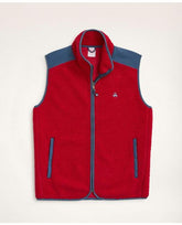 Brooks Brothers Men's Teddy Fleece Zip Vest Red