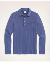 Brooks Brothers Men's Vintage Jersey Long-Sleeve Polo Shirt Indigo