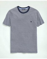 Brooks Brothers Men's Cotton Feeder Stripe T-Shirt Navy