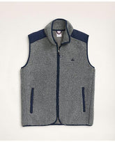 Brooks Brothers Men's Big & Tall Teddy Fleece Zip Vest Heather Grey