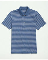 Brooks Brothers Men's Striped Golf Polo Blue/White