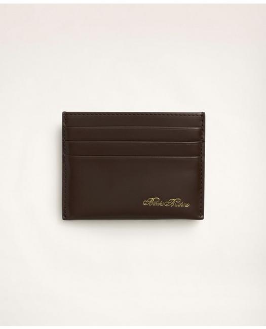 Brooks Brothers Men's Lambskin Card Case Brown