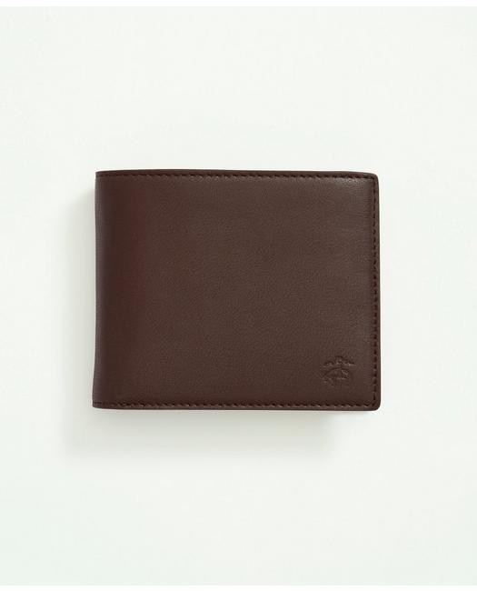 Brooks Brothers Men's Lambskin Wallet Brown