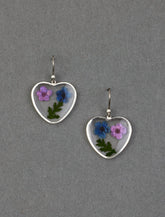 Lucky Brand Dried Flower Heart Drop Earring Silver