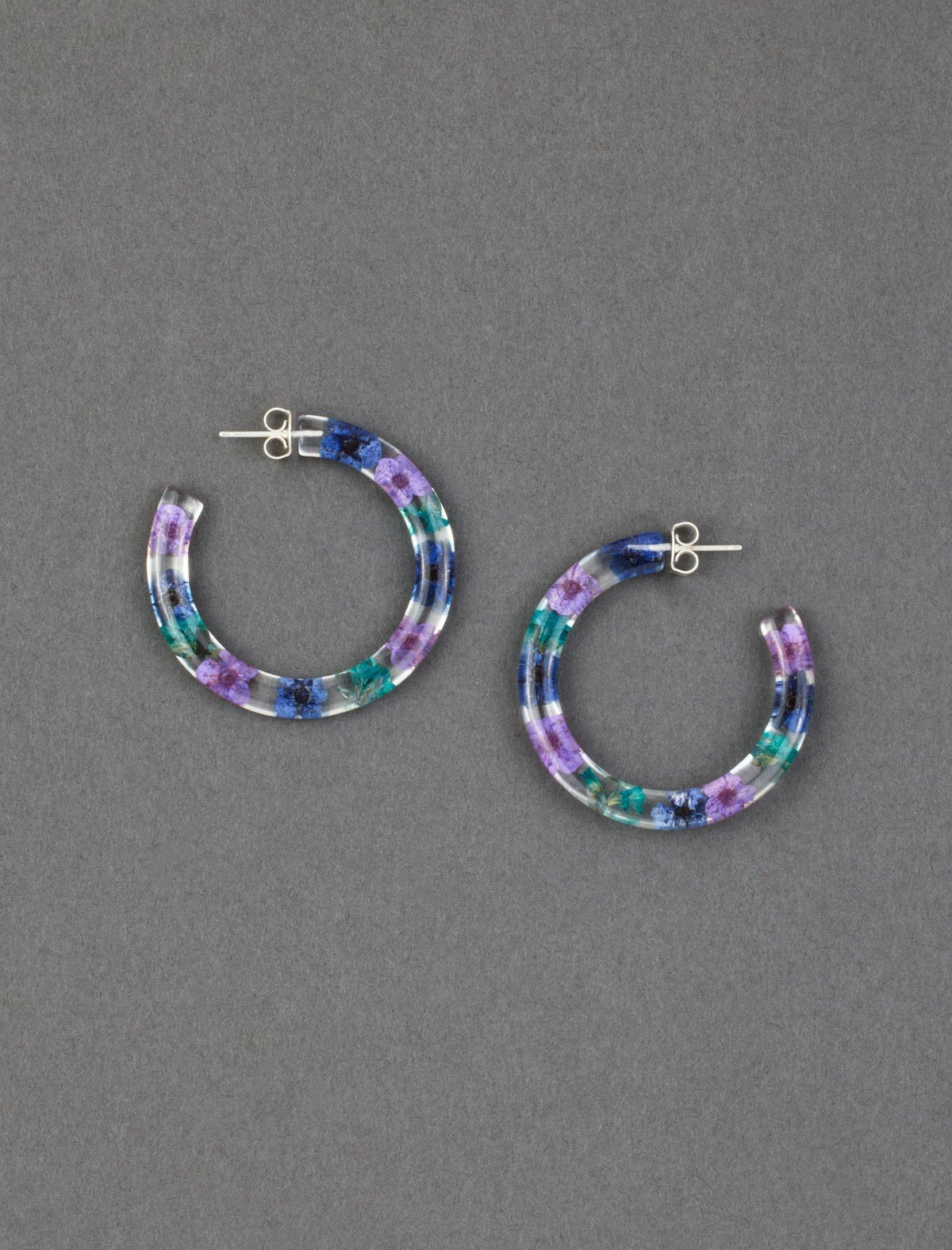 Lucky Brand Dried Flower Hoop Earring - Women's Ladies Accessories Jewelry Earrings Silver