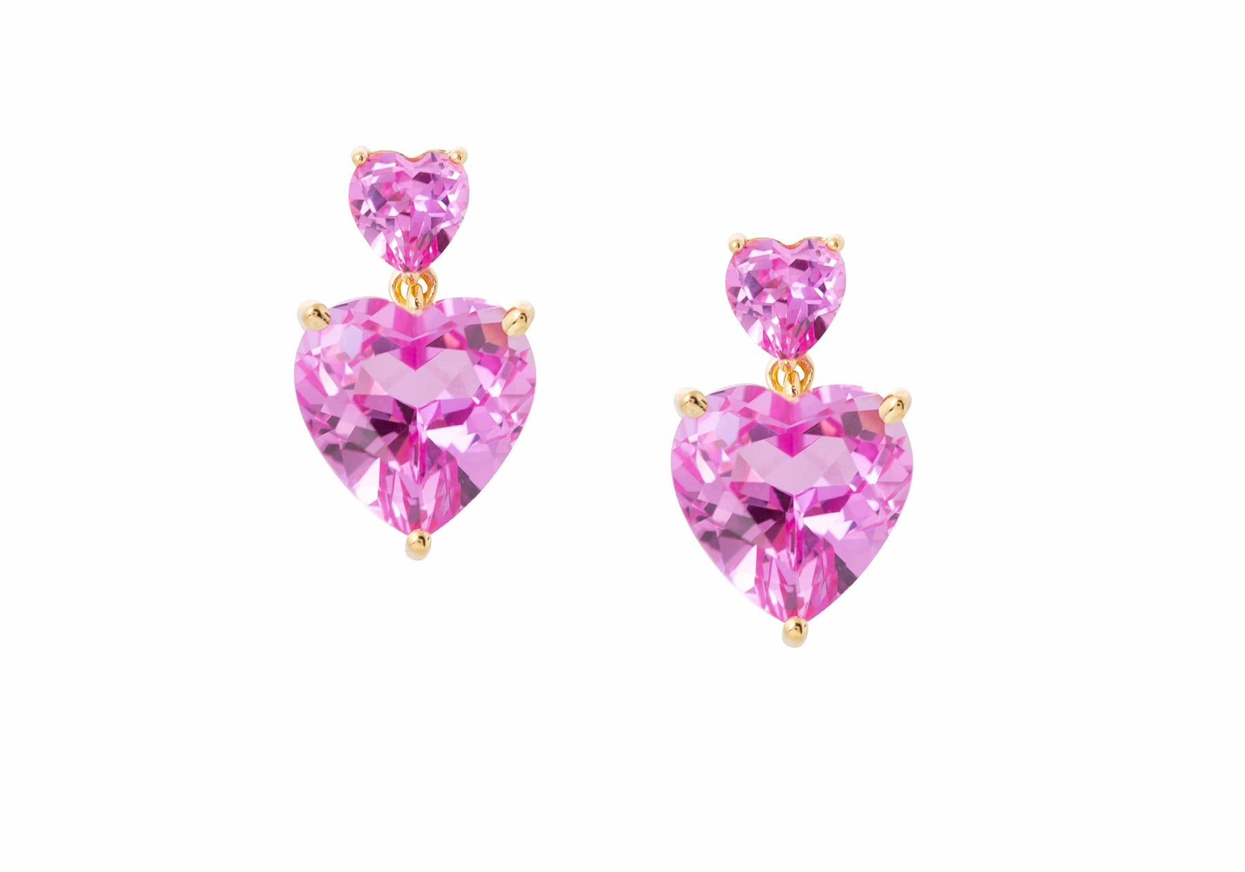 Judith Leiber Couture Heart Drop Earrings Pink