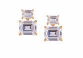 Judith Leiber Couture Rectangle Drop Earrings Clear