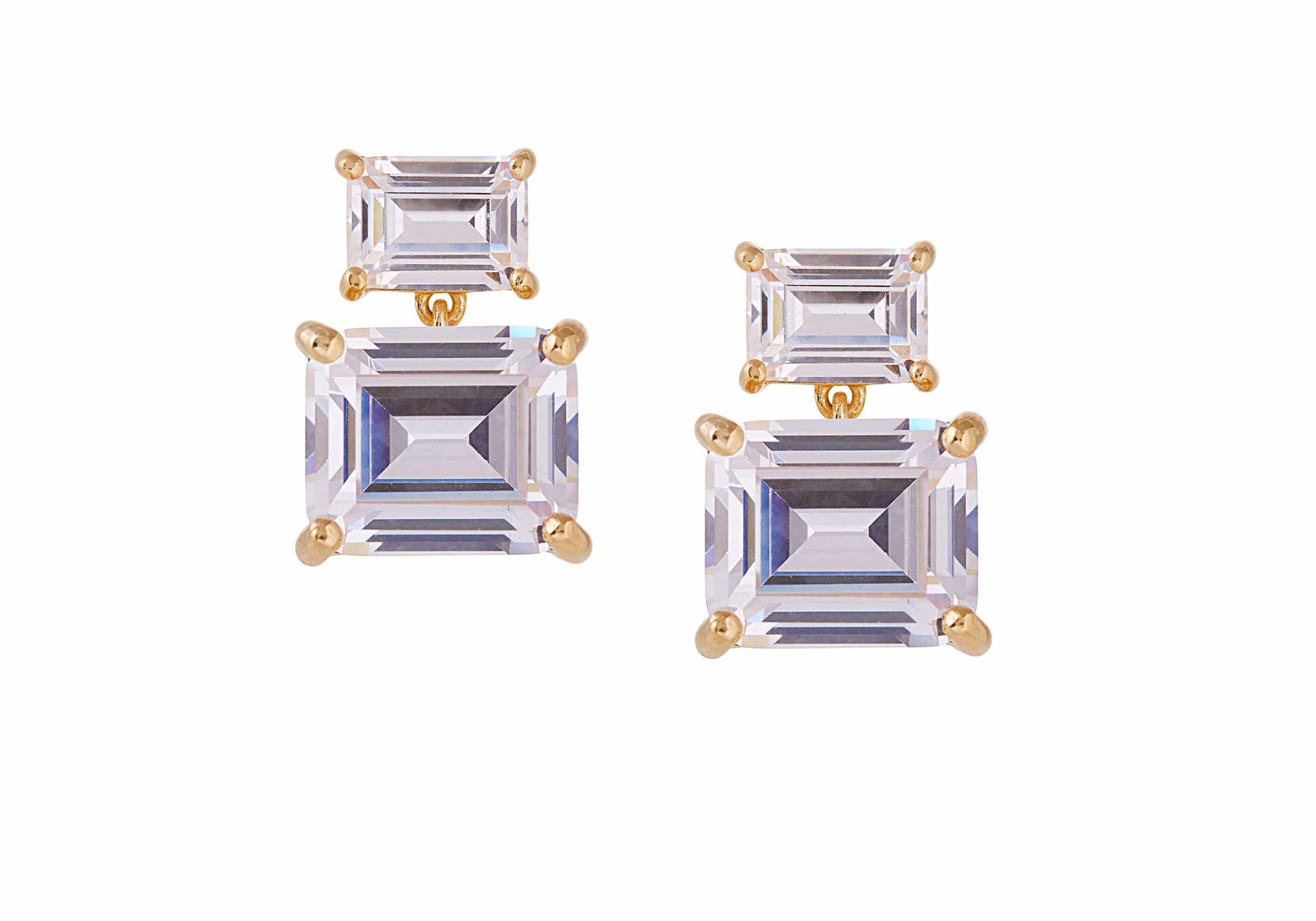 Judith Leiber Couture Rectangle Drop Earrings Clear