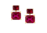 Judith Leiber Couture Rectangle Drop Earrings Red