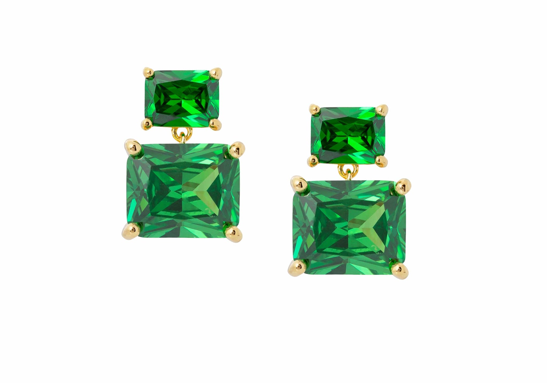 Judith Leiber Couture Rectangle Drop Earrings Green