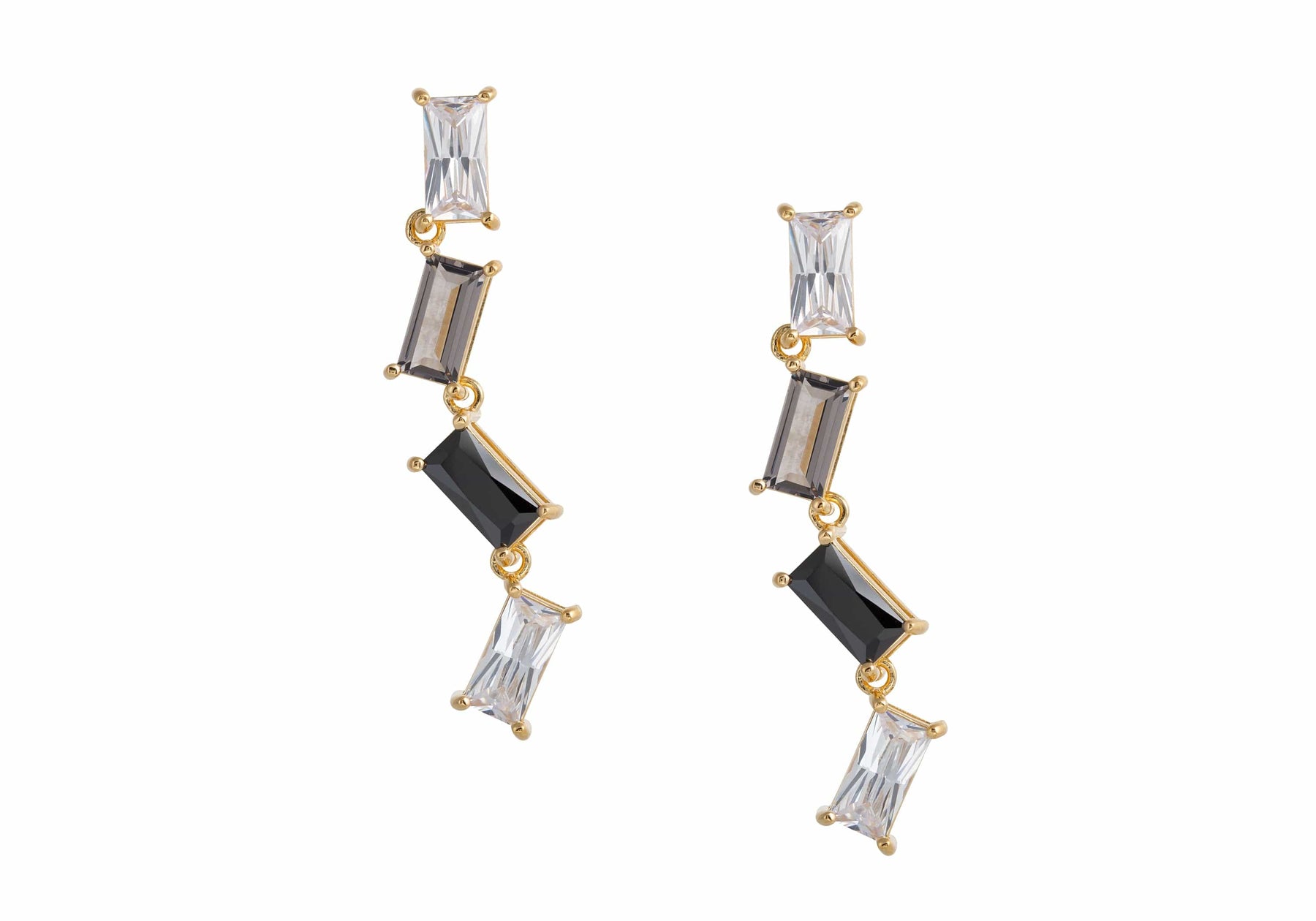 Judith Leiber Couture Zig Zag Rectangle Drop Earrings