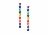 Judith Leiber Couture Rainbow Heart Drop Earrings