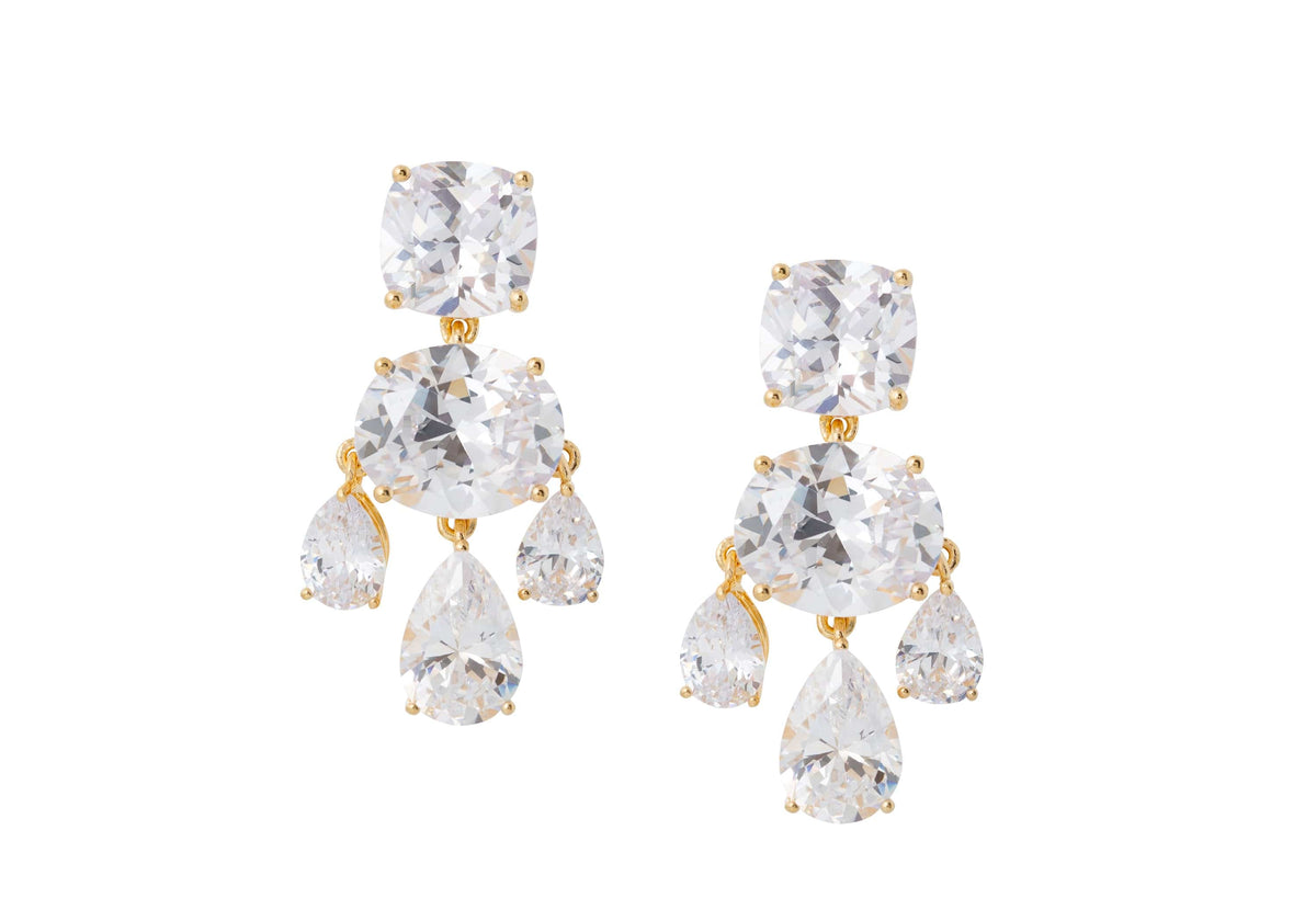 Judith Leiber Couture Emma Chandelier Earrings Clear