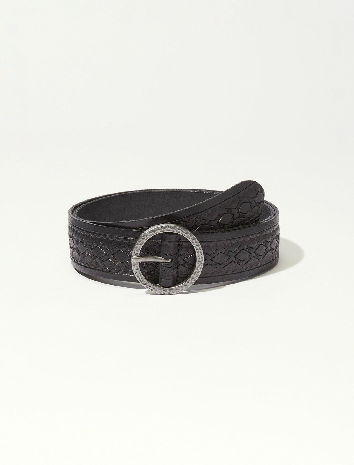 Lucky Brand Embossed Pattern Belt Black