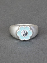 Lucky Brand Enamel Yin Yang Ring Silver