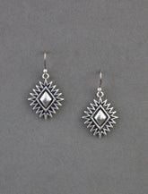 Lucky Brand Etch Diamond Drop Earring Silver