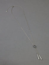 Lucky Brand Etch Diamond Lariat Necklace Silver